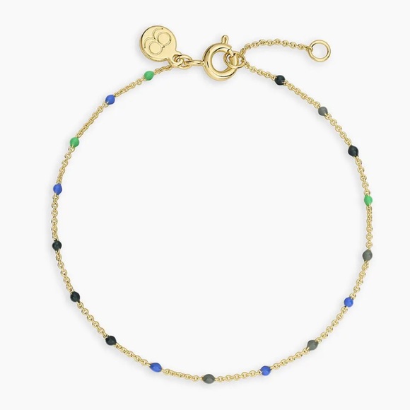 GORJANA 18k Gold Plated Capri Hamptons 7” Bracelet Boho Elegant Dainty - Picture 1 of 8